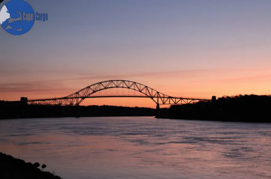 Sunset over the Sagamore Bridge on Cape Cod